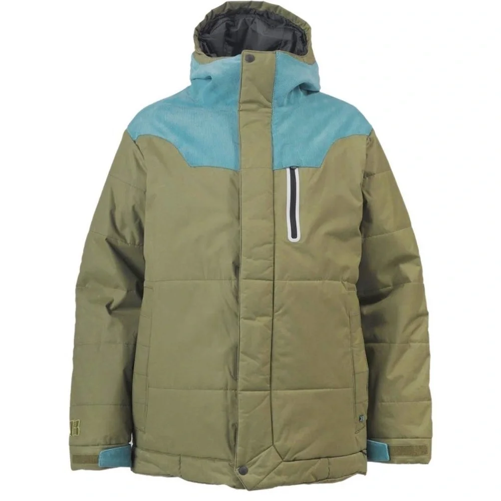 ⛱️BURTON - Men’s Green with Blue Corduroy Trim Durban Jacket - XL